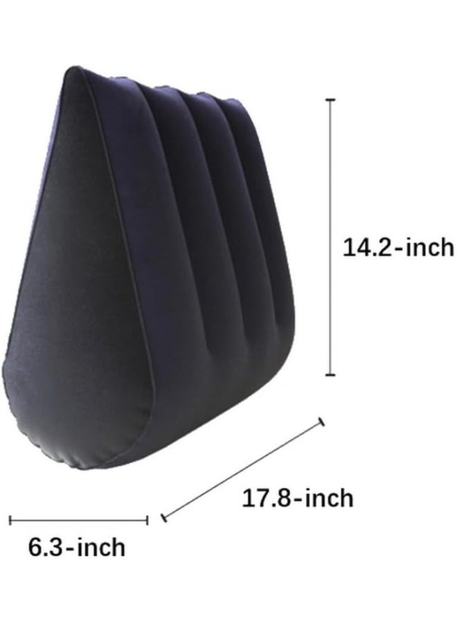 نفخ أسفينة وسادة ، أسفينة السرير وموقع الجسم ، وسادة السفر ، وسادة موقف الجسم ، التجمع السطحي للنوم السفر اليوغا (أزرق ، بدون مقبض) - Image 2